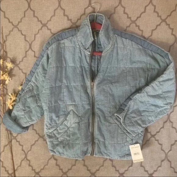 🎉HOST PICK🎉NWT-Free People Vintage-Vibe Dolman Quilted Denim Jacket (XS) - Picture 4 of 14